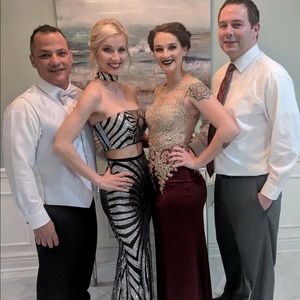 Gold and Wine ball gown/prom dress